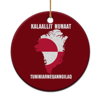 Kalaallit Nunaat Tuniniagaanngilaq Greenlandic Ceramic Ornament Greenland Is Not For Sale Patriotic Grunge Flag