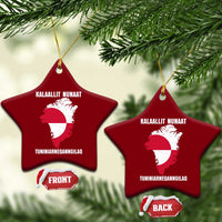 Kalaallit Nunaat Tuniniagaanngilaq Greenlandic Ceramic Ornament Greenland Is Not For Sale Patriotic Grunge Flag