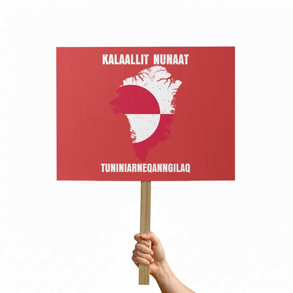 Kalaallit Nunaat Tuniniagaanngilaq Greenlandic Protest Sign Greenland Is Not For Sale Patriotic Grunge Flag