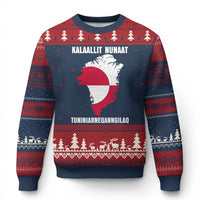 Kalaallit Nunaat Tuniniagaanngilaq Greenlandic Ugly Christmas Sweater Greenland Is Not For Sale Patriotic Grunge Flag