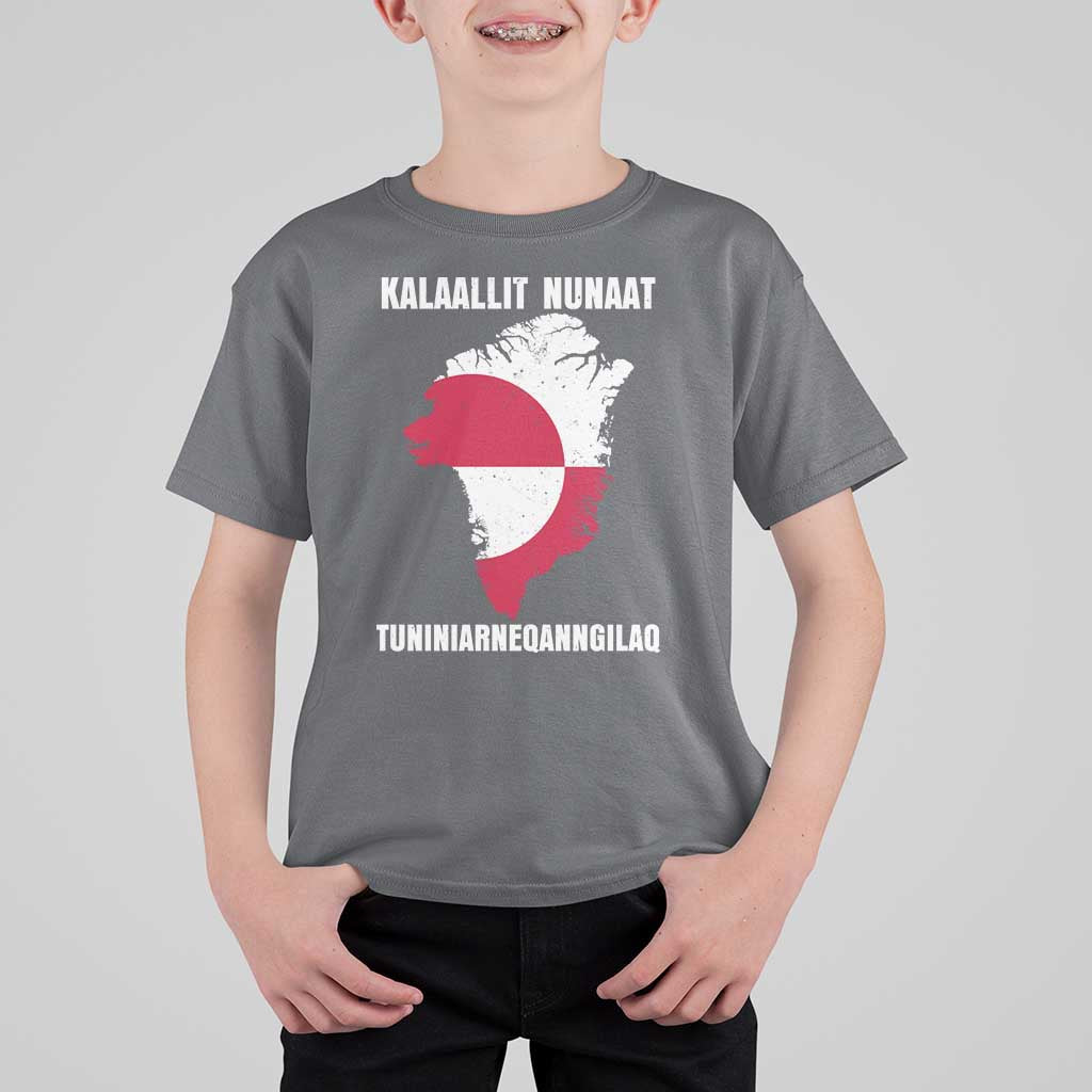 Kalaallit Nunaat Tuniniagaanngilaq Greenlandic T Shirt For Kid Greenland Is Not For Sale Patriotic Grunge Flag