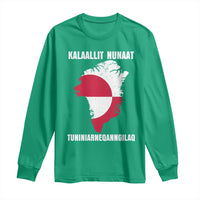 Kalaallit Nunaat Tuniniagaanngilaq Greenlandic Long Sleeve Shirt Greenland Is Not For Sale Patriotic Grunge Flag
