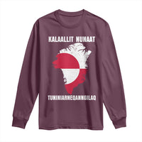 Kalaallit Nunaat Tuniniagaanngilaq Greenlandic Long Sleeve Shirt Greenland Is Not For Sale Patriotic Grunge Flag