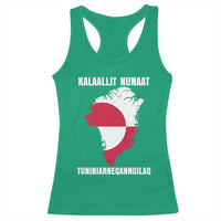 Kalaallit Nunaat Tuniniagaanngilaq Greenlandic Racerback Tank Top Greenland Is Not For Sale Patriotic Grunge Flag