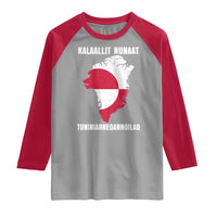 Kalaallit Nunaat Tuniniagaanngilaq Greenlandic Raglan Shirt Greenland Is Not For Sale Patriotic Grunge Flag