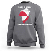 Kalaallit Nunaat Tuniniagaanngilaq Greenlandic Sweatshirt Greenland Is Not For Sale Patriotic Grunge Flag
