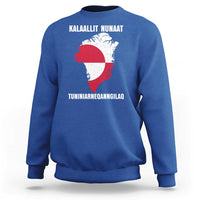 Kalaallit Nunaat Tuniniagaanngilaq Greenlandic Sweatshirt Greenland Is Not For Sale Patriotic Grunge Flag