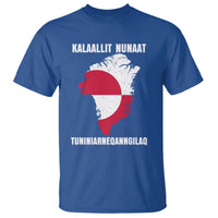Kalaallit Nunaat Tuniniagaanngilaq Greenlandic T Shirt Greenland Is Not For Sale Patriotic Grunge Flag