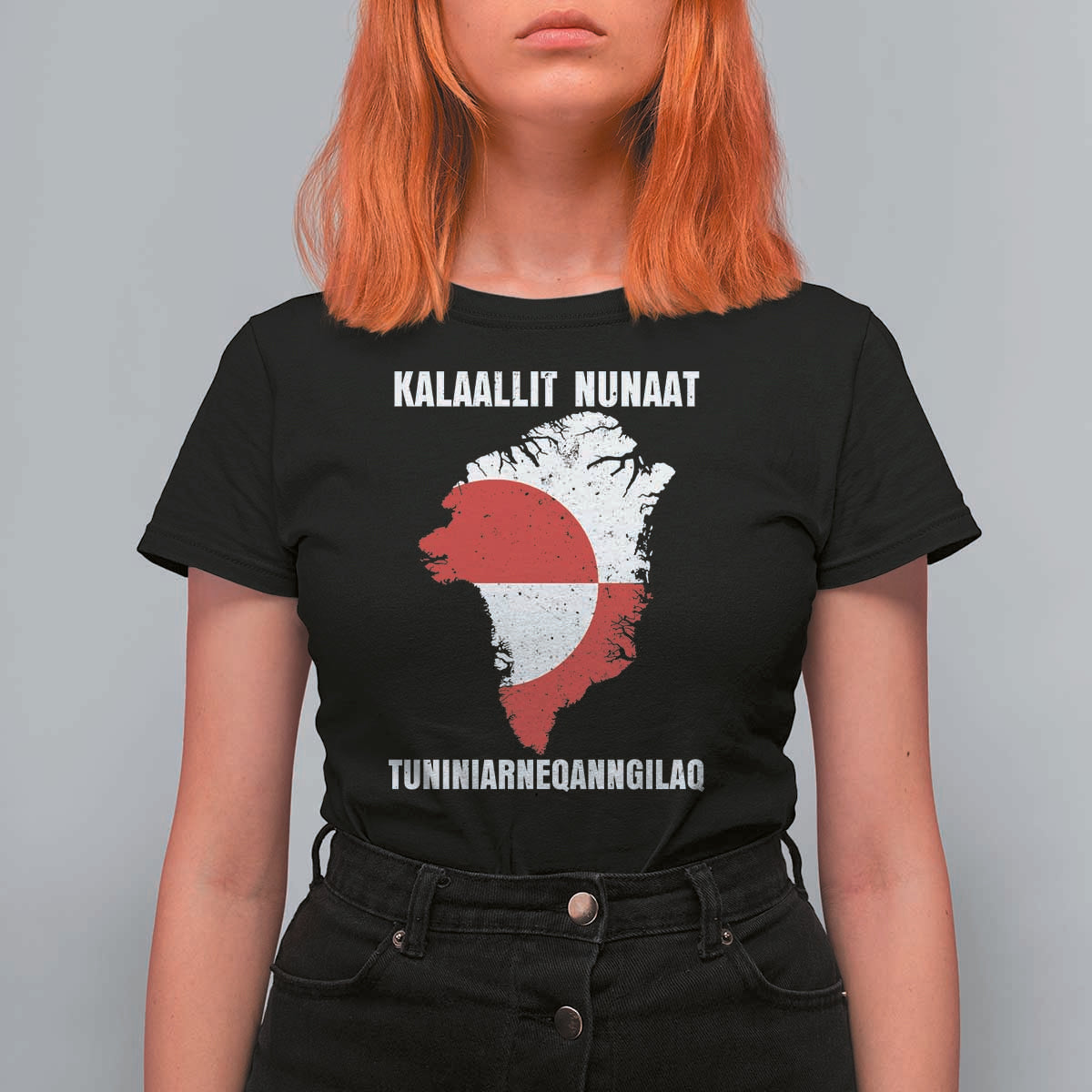 Kalaallit Nunaat Tuniniagaanngilaq Greenlandic T Shirt For Women Greenland Is Not For Sale Patriotic Grunge Flag