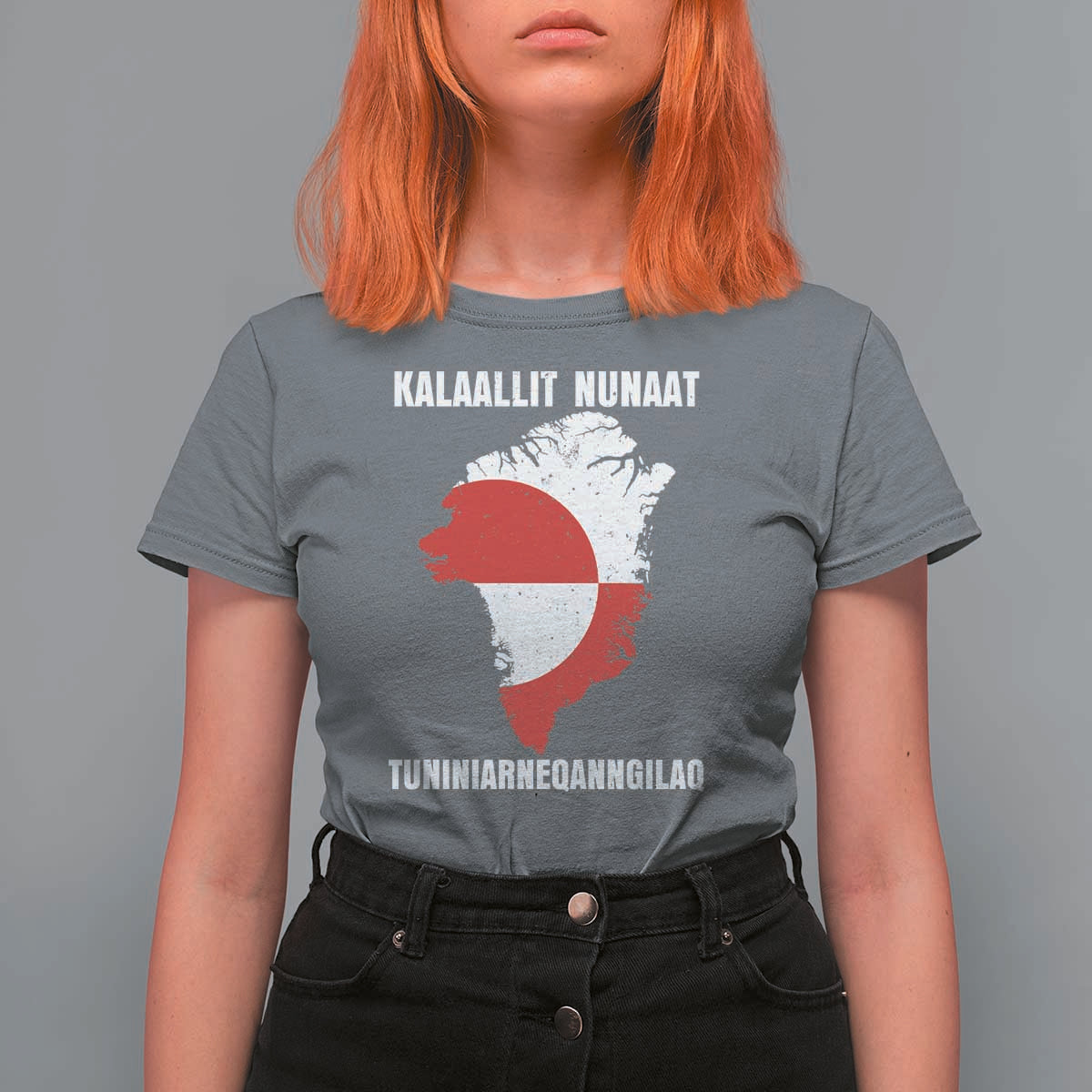 Kalaallit Nunaat Tuniniagaanngilaq Greenlandic T Shirt For Women Greenland Is Not For Sale Patriotic Grunge Flag