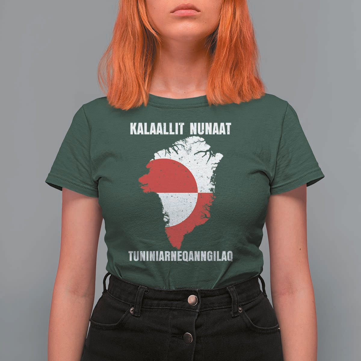 Kalaallit Nunaat Tuniniagaanngilaq Greenlandic T Shirt For Women Greenland Is Not For Sale Patriotic Grunge Flag