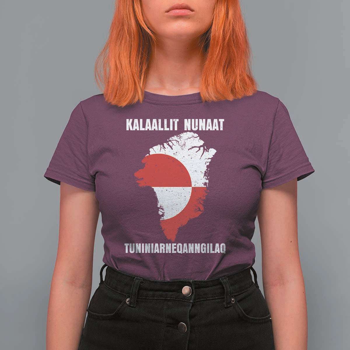 Kalaallit Nunaat Tuniniagaanngilaq Greenlandic T Shirt For Women Greenland Is Not For Sale Patriotic Grunge Flag