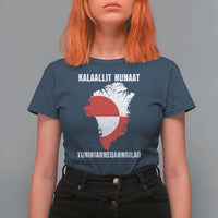 Kalaallit Nunaat Tuniniagaanngilaq Greenlandic T Shirt For Women Greenland Is Not For Sale Patriotic Grunge Flag