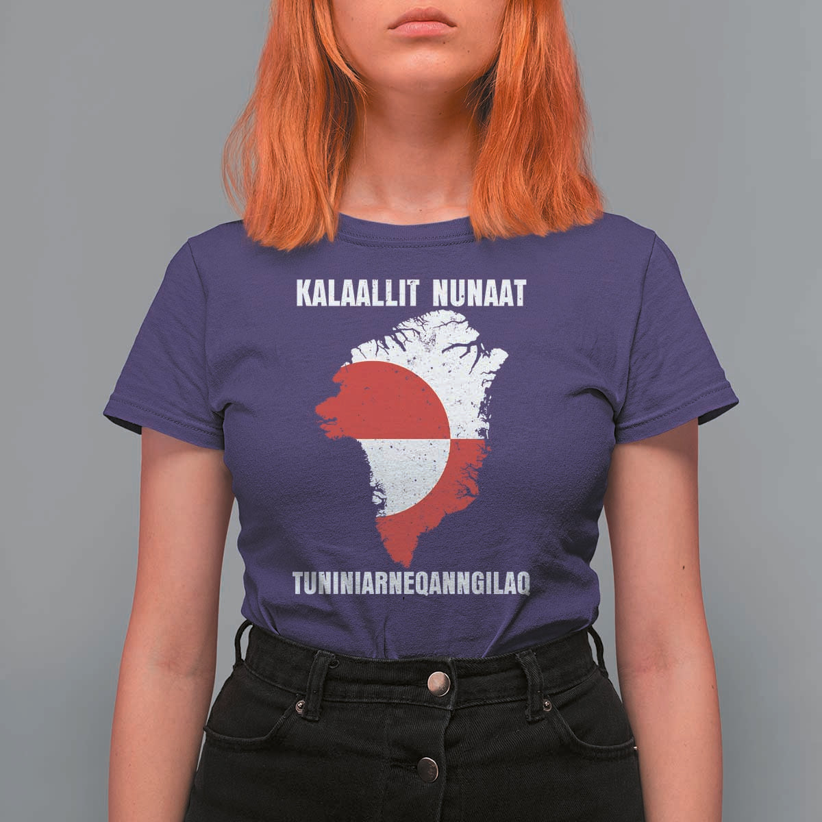Kalaallit Nunaat Tuniniagaanngilaq Greenlandic T Shirt For Women Greenland Is Not For Sale Patriotic Grunge Flag
