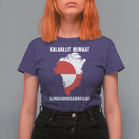 Kalaallit Nunaat Tuniniagaanngilaq Greenlandic T Shirt For Women Greenland Is Not For Sale Patriotic Grunge Flag