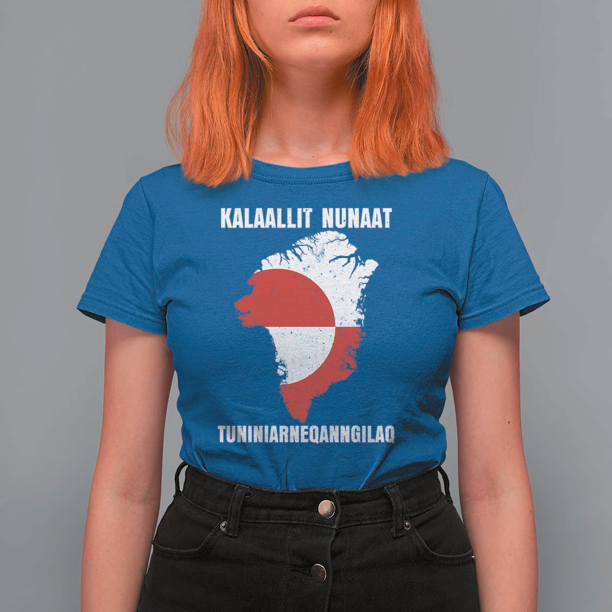Kalaallit Nunaat Tuniniagaanngilaq Greenlandic T Shirt For Women Greenland Is Not For Sale Patriotic Grunge Flag
