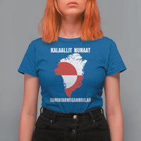 Kalaallit Nunaat Tuniniagaanngilaq Greenlandic T Shirt For Women Greenland Is Not For Sale Patriotic Grunge Flag
