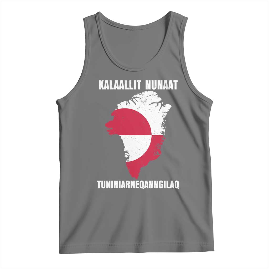 Kalaallit Nunaat Tuniniagaanngilaq Greenlandic Tank Top Greenland Is Not For Sale Patriotic Grunge Flag