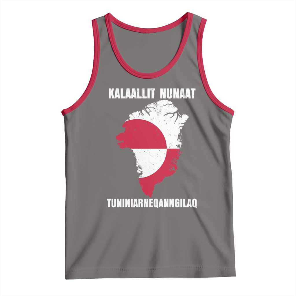 Kalaallit Nunaat Tuniniagaanngilaq Greenlandic Tank Top Greenland Is Not For Sale Patriotic Grunge Flag