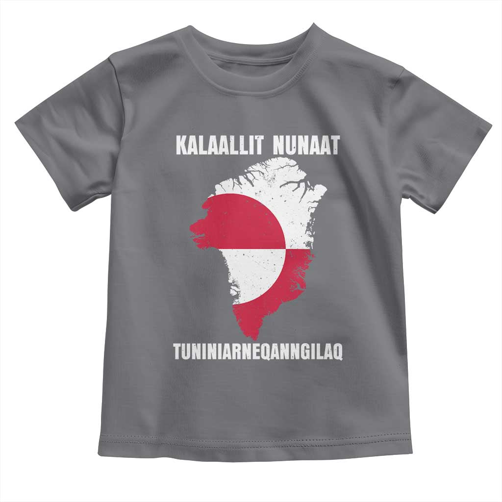 Kalaallit Nunaat Tuniniagaanngilaq Greenlandic Toddler T Shirt Greenland Is Not For Sale Patriotic Grunge Flag