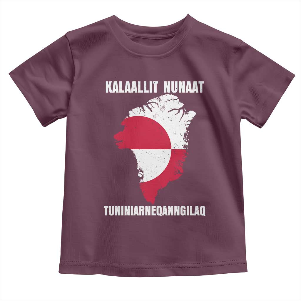 Kalaallit Nunaat Tuniniagaanngilaq Greenlandic Toddler T Shirt Greenland Is Not For Sale Patriotic Grunge Flag
