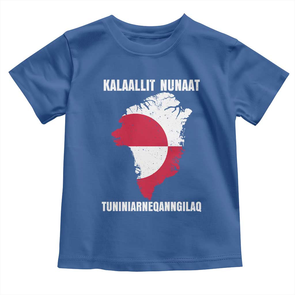 Kalaallit Nunaat Tuniniagaanngilaq Greenlandic Toddler T Shirt Greenland Is Not For Sale Patriotic Grunge Flag