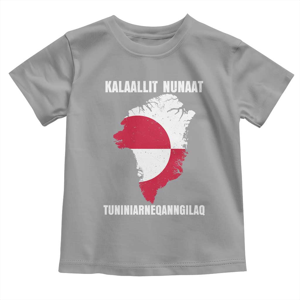 Kalaallit Nunaat Tuniniagaanngilaq Greenlandic Toddler T Shirt Greenland Is Not For Sale Patriotic Grunge Flag
