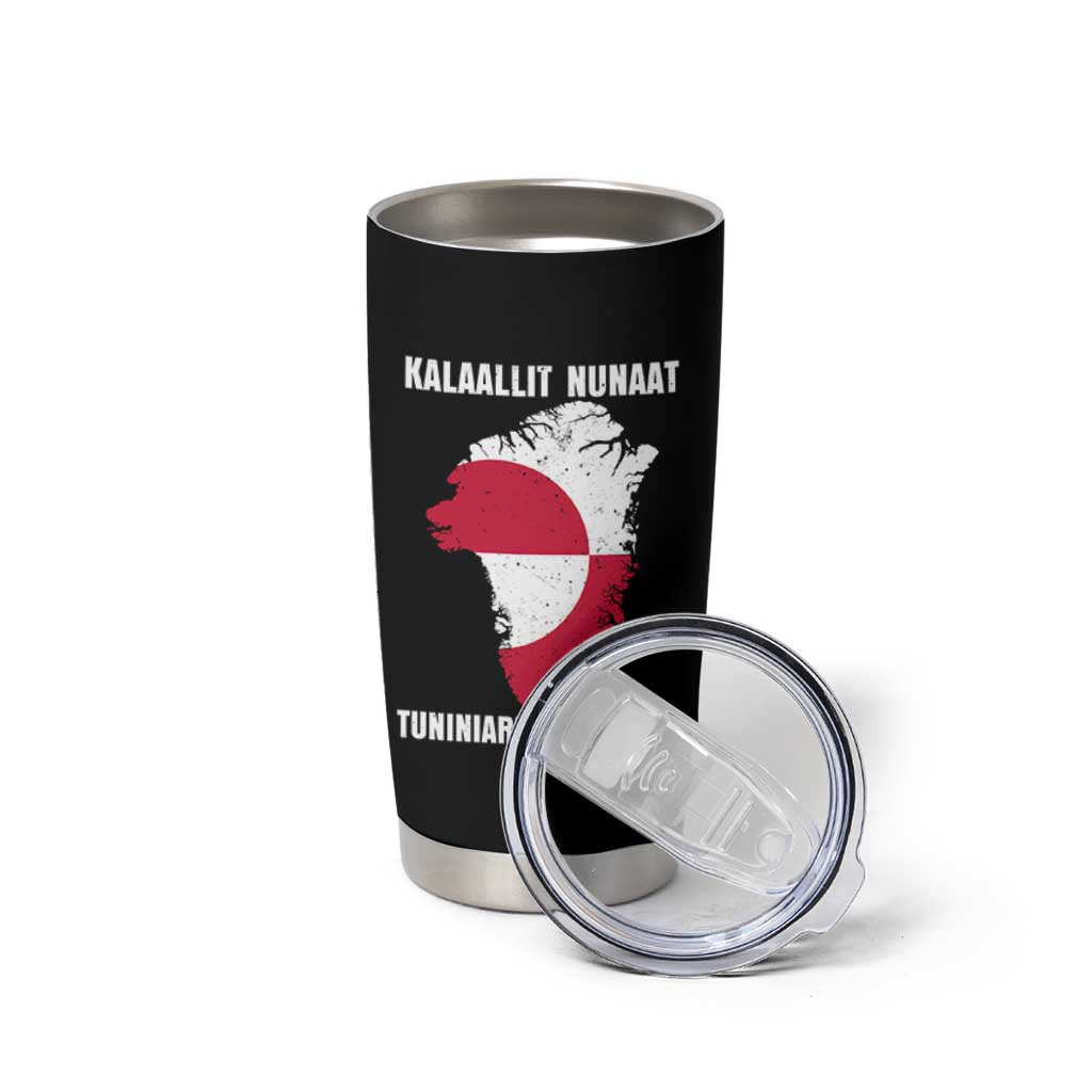 Kalaallit Nunaat Tuniniagaanngilaq Greenlandic Tumbler Cup Greenland Is Not For Sale Patriotic Grunge Flag