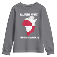 Kalaallit Nunaat Tuniniagaanngilaq Greenlandic Youth Sweatshirt Greenland Is Not For Sale Patriotic Grunge Flag