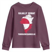 Kalaallit Nunaat Tuniniagaanngilaq Greenlandic Youth Sweatshirt Greenland Is Not For Sale Patriotic Grunge Flag