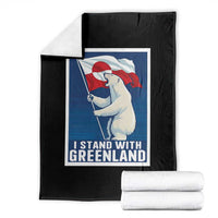 I Stand With Greenland Polar Bear Resist Throw Blanket Vintage Patriotic Propaganda Sovereignty Protest