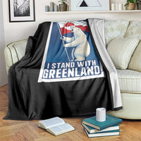 I Stand With Greenland Polar Bear Resist Throw Blanket Vintage Patriotic Propaganda Sovereignty Protest