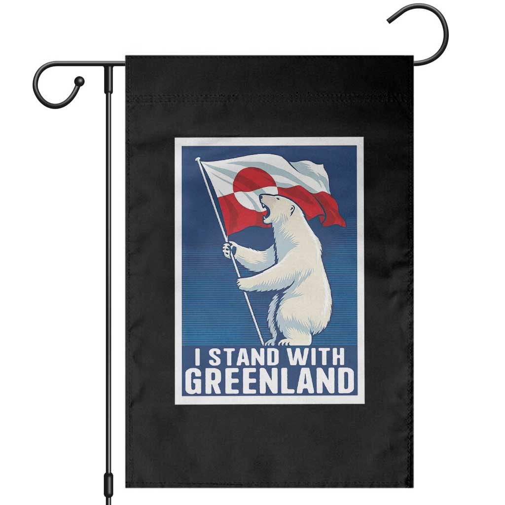 I Stand With Greenland Polar Bear Resist Garden Flag Vintage Patriotic Propaganda Sovereignty Protest