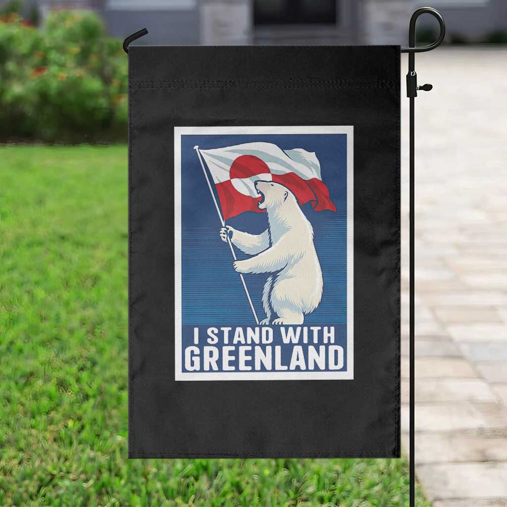 I Stand With Greenland Polar Bear Resist Garden Flag Vintage Patriotic Propaganda Sovereignty Protest