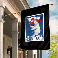 I Stand With Greenland Polar Bear Resist Garden Flag Vintage Patriotic Propaganda Sovereignty Protest