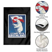 I Stand With Greenland Polar Bear Resist Garden Flag Vintage Patriotic Propaganda Sovereignty Protest