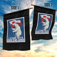 I Stand With Greenland Polar Bear Resist Garden Flag Vintage Patriotic Propaganda Sovereignty Protest