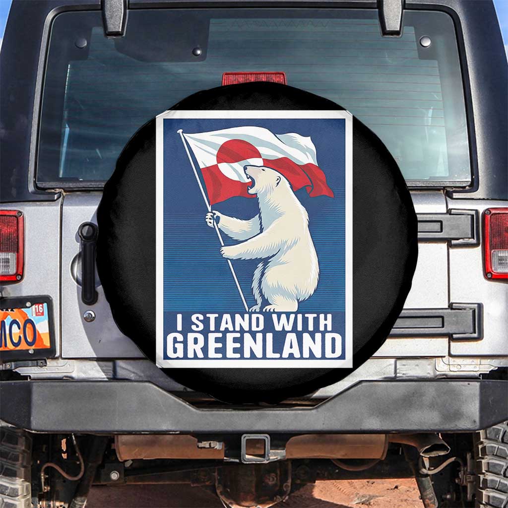 I Stand With Greenland Polar Bear Resist Spare Tire Cover Vintage Patriotic Propaganda Sovereignty Protest