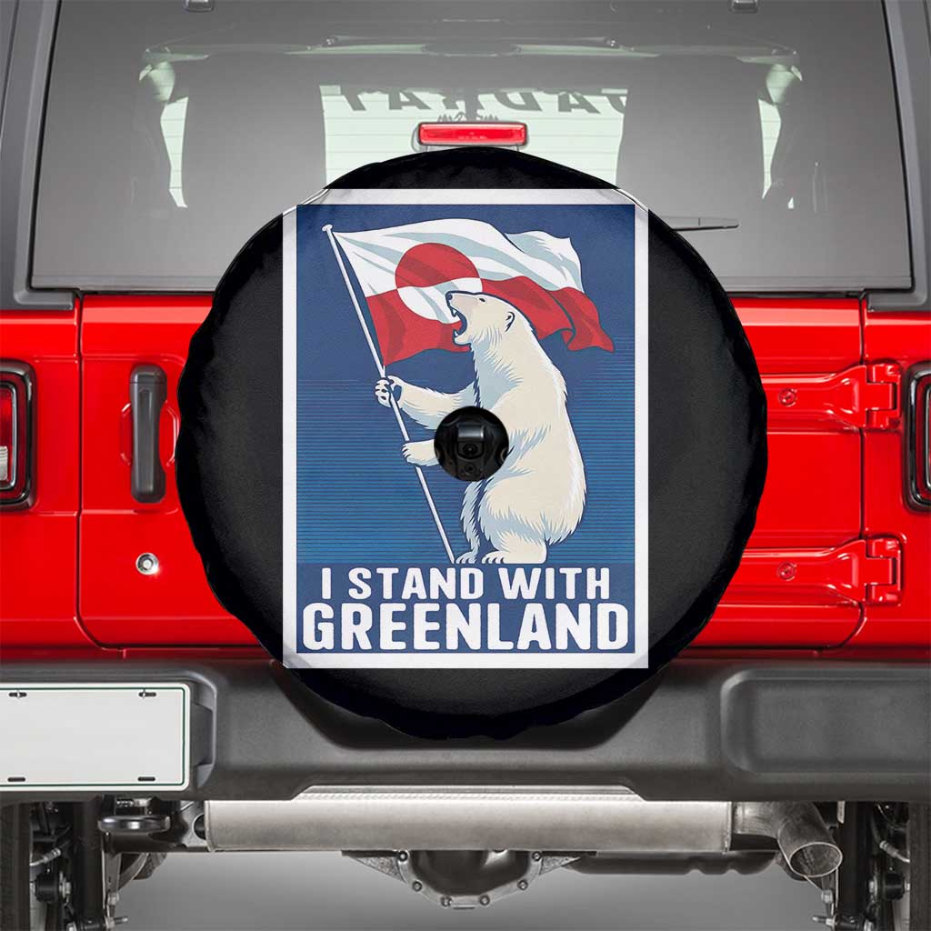 I Stand With Greenland Polar Bear Resist Spare Tire Cover Vintage Patriotic Propaganda Sovereignty Protest
