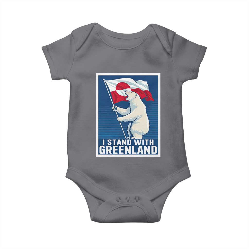 I Stand With Greenland Polar Bear Resist Baby Onesie Vintage Patriotic Propaganda Sovereignty Protest
