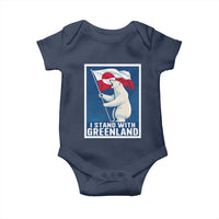 I Stand With Greenland Polar Bear Resist Baby Onesie Vintage Patriotic Propaganda Sovereignty Protest