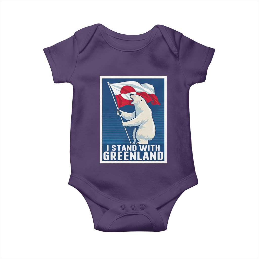 I Stand With Greenland Polar Bear Resist Baby Onesie Vintage Patriotic Propaganda Sovereignty Protest