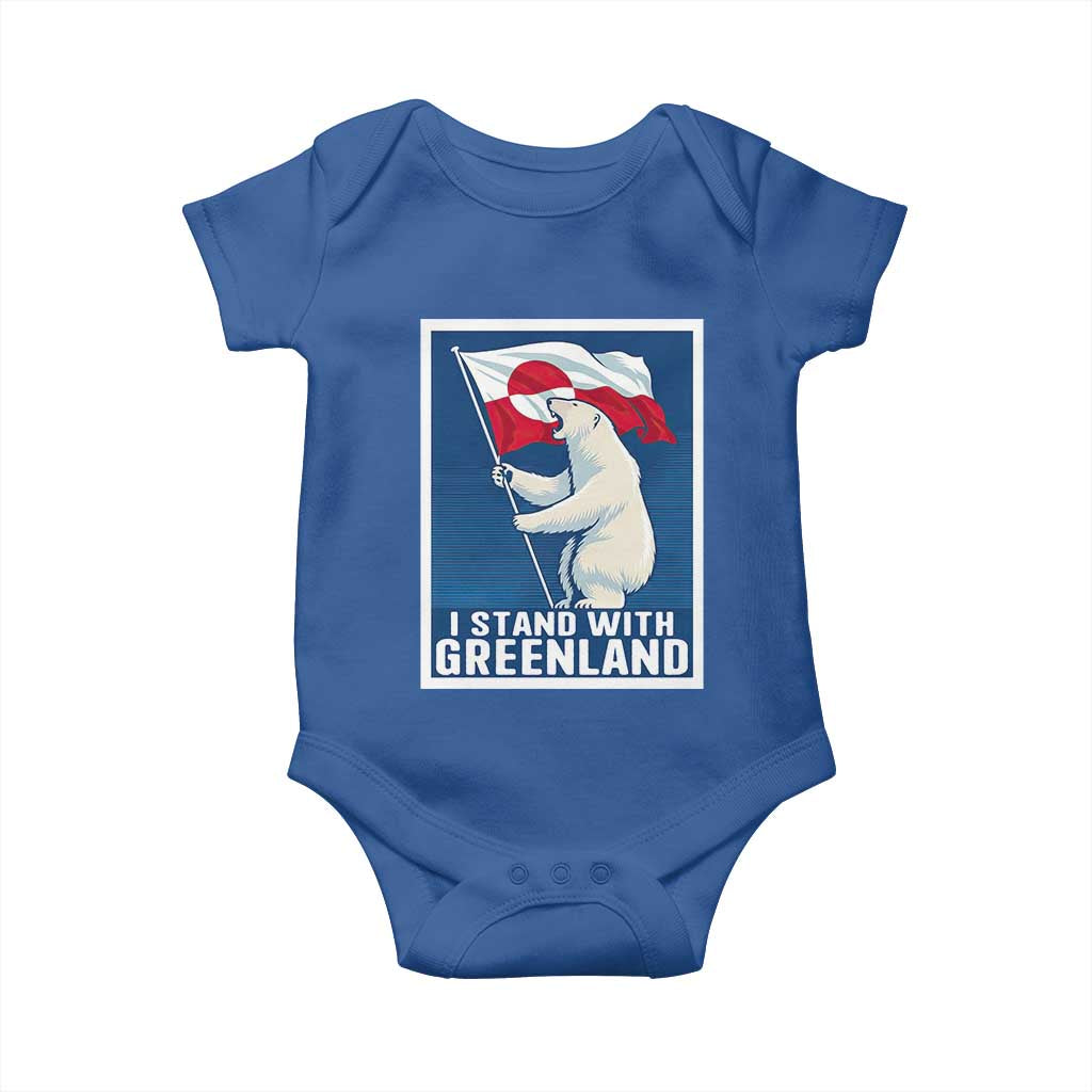 I Stand With Greenland Polar Bear Resist Baby Onesie Vintage Patriotic Propaganda Sovereignty Protest