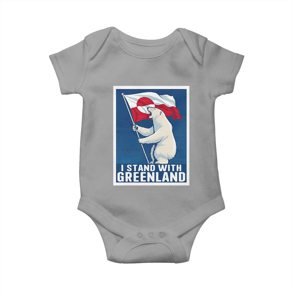 I Stand With Greenland Polar Bear Resist Baby Onesie Vintage Patriotic Propaganda Sovereignty Protest