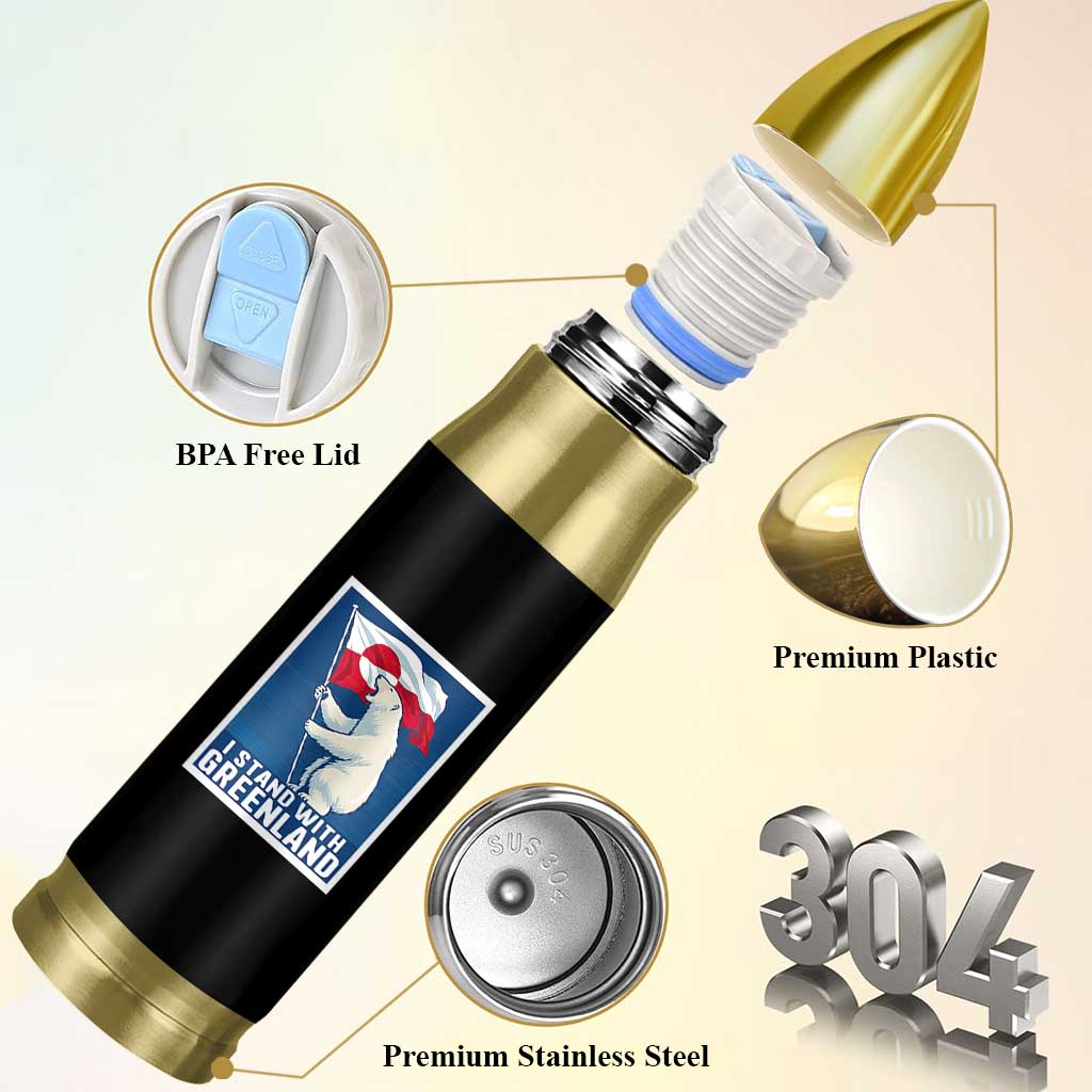 I Stand With Greenland Polar Bear Resist Bullet Tumbler Vintage Patriotic Propaganda Sovereignty Protest