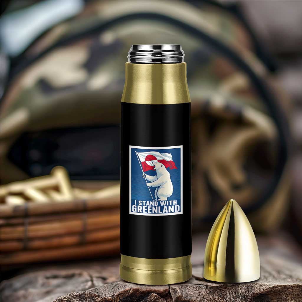 I Stand With Greenland Polar Bear Resist Bullet Tumbler Vintage Patriotic Propaganda Sovereignty Protest