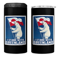 I Stand With Greenland Polar Bear Resist 4 in 1 Can Cooler Tumbler Vintage Patriotic Propaganda Sovereignty Protest