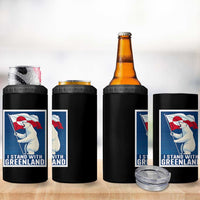 I Stand With Greenland Polar Bear Resist 4 in 1 Can Cooler Tumbler Vintage Patriotic Propaganda Sovereignty Protest