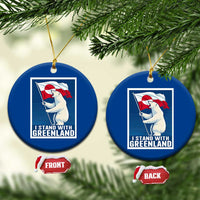 I Stand With Greenland Polar Bear Resist Ceramic Ornament Vintage Patriotic Propaganda Sovereignty Protest