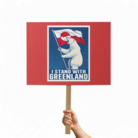 I Stand With Greenland Polar Bear Resist Protest Sign Vintage Patriotic Propaganda Sovereignty Protest